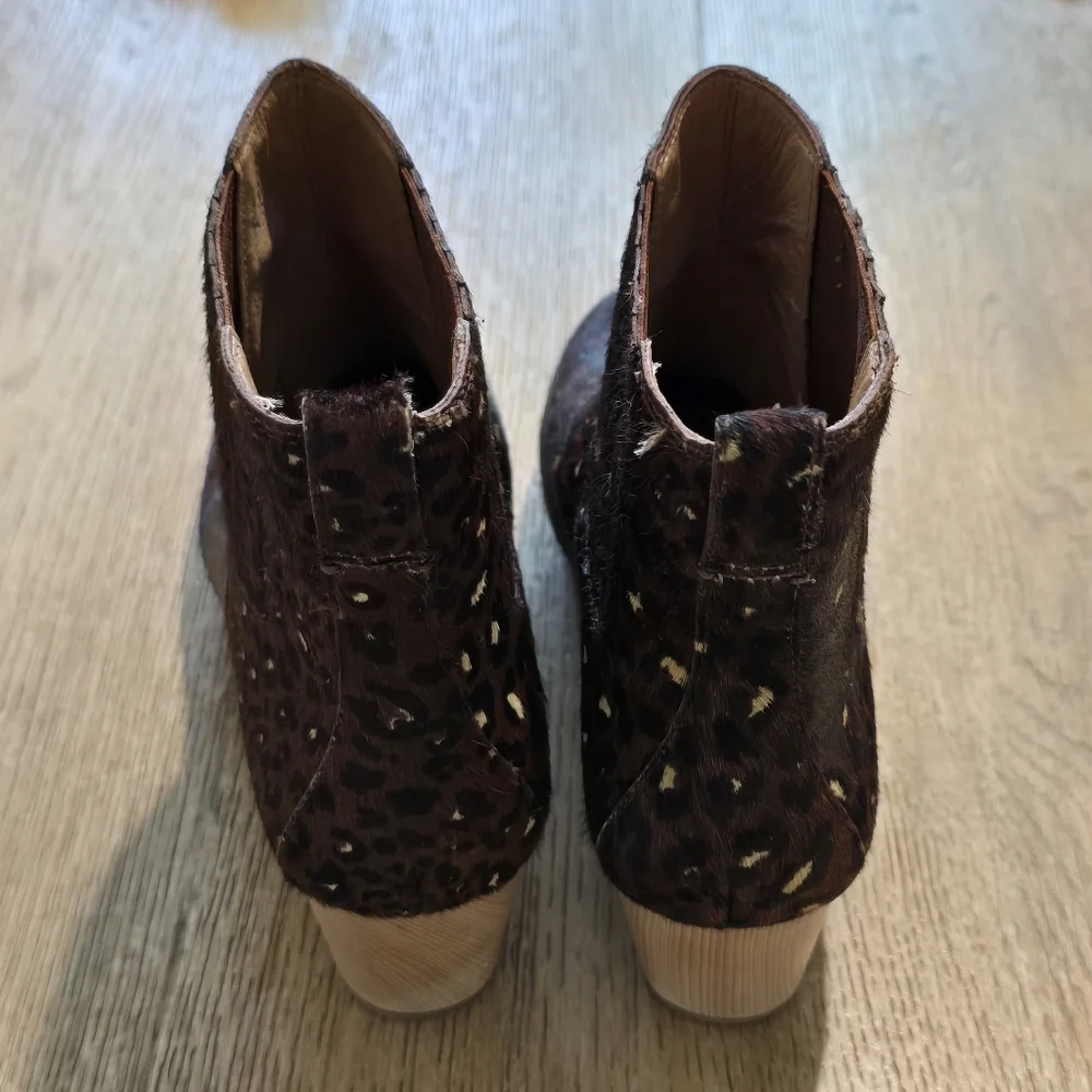 Madewell The Clog Boot sz 8‎ Painted Leopard Calf Hair Ankle Bootie Womens NEW
